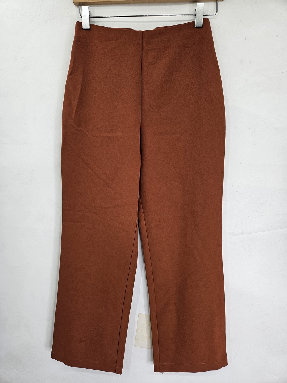 LPA Straight-Leg High Waist Pants - Rust Brown